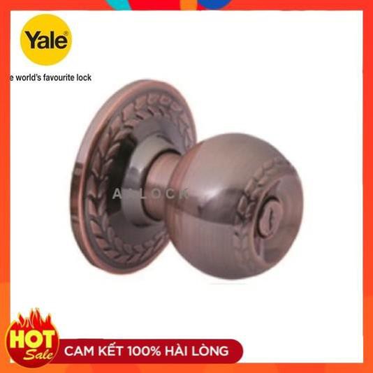 Khóa cửa tay nắm tròn Yale VEM5242 US11 cho cửa WC màu đồng đỏ- không chìa khóa