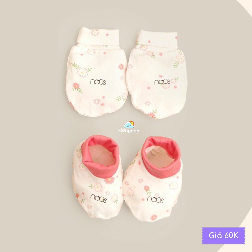 Set bao tay, bao chân Nous sơ sinh, em bé cao cấp đủ màu siêu co giãn, mềm