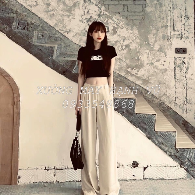 QUẦN SUÔNG DÁNG DÀI 100cm PHONG CÁCH HÀN QUỐC CHẤT TUYẾT MƯA KHÔNG XÙ LÔNG THỜI TRANG BANAMO FASHION QUẦN SỚ 100 935