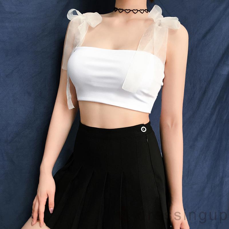Áo croptop dây voan quyến rũ cho nữ