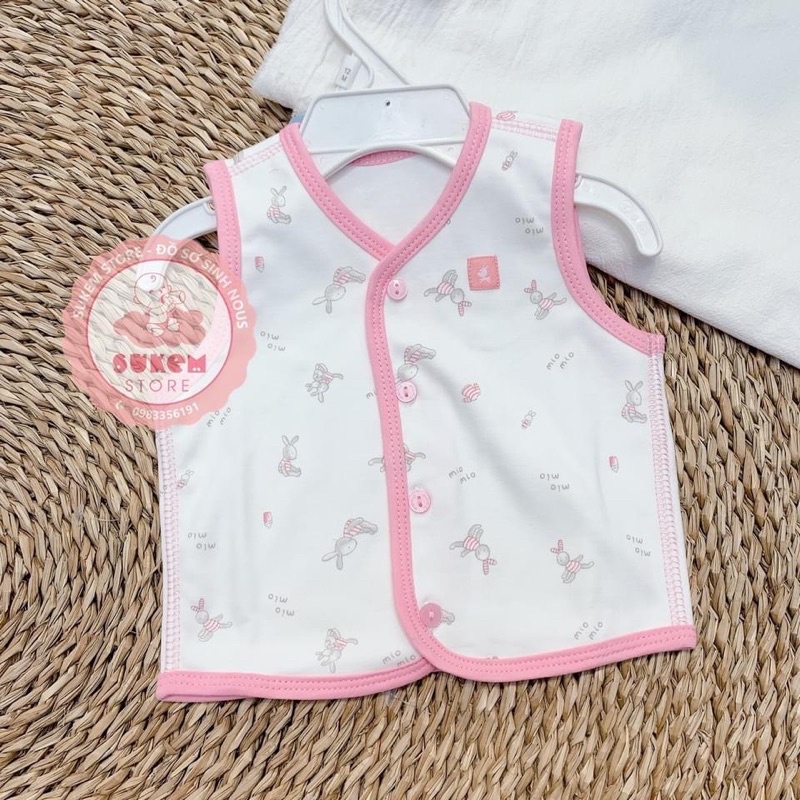 Gi lê sơ sinh Miomio cotton 2 lớp Mio ( Áo ghi lê gile sơ sinh )