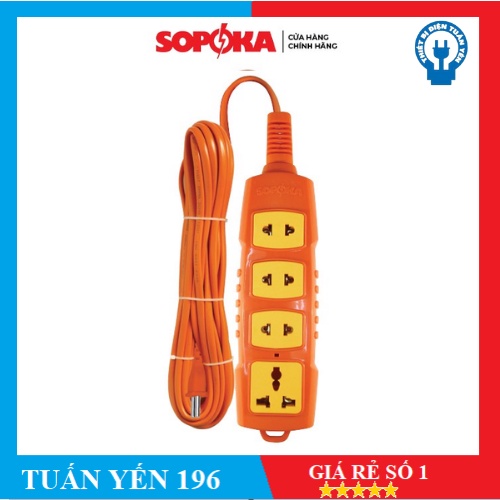 Ổ cắm điện SOPOKA  T-3000W công suất lớn siêu chịu tải dây dài 3m 5m 10m Chính Hãng