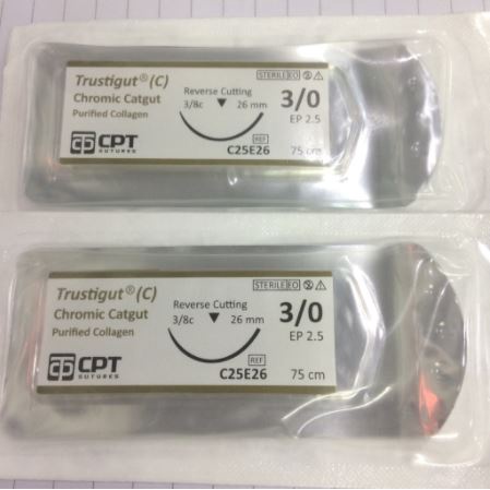 Chỉ phẫu thuật Tự Tiêu CPT TRUSTIGUT 1/0 2/0 3/0 4/0 5/0 6/0  - Dùng Cấy Chỉ Tự Tiêu sau 2-3 tuần