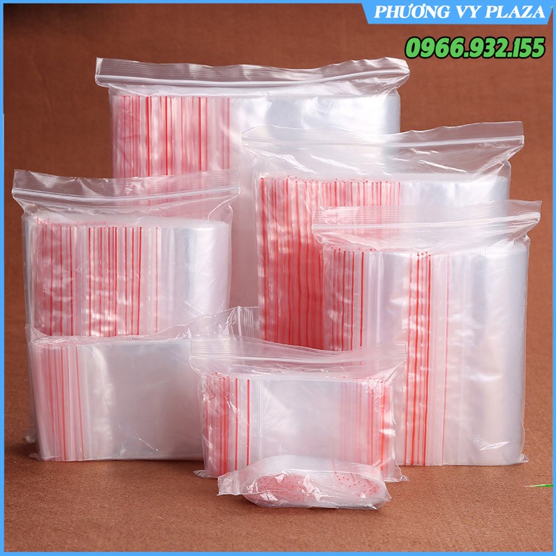 1Kg Túi Zip Viền Đỏ Đủ Size