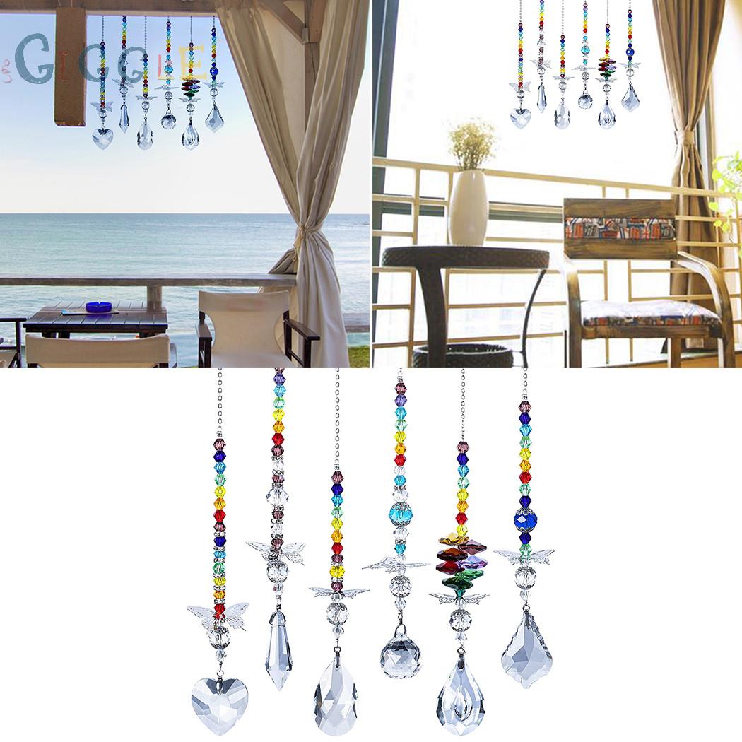 Crystal Pendants Décor Hanging Lamps Light Valentine's Day 6Pcs Beads Birthday