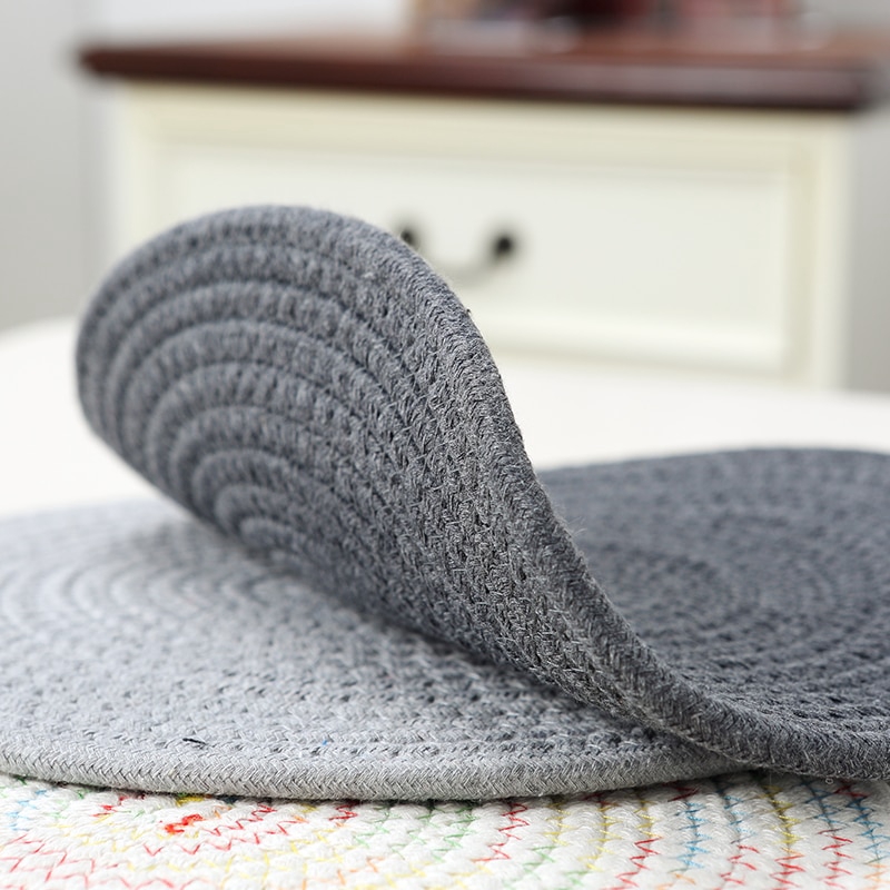 Thảm lót ly hình tròn chất liệu cotton dày độc đáo