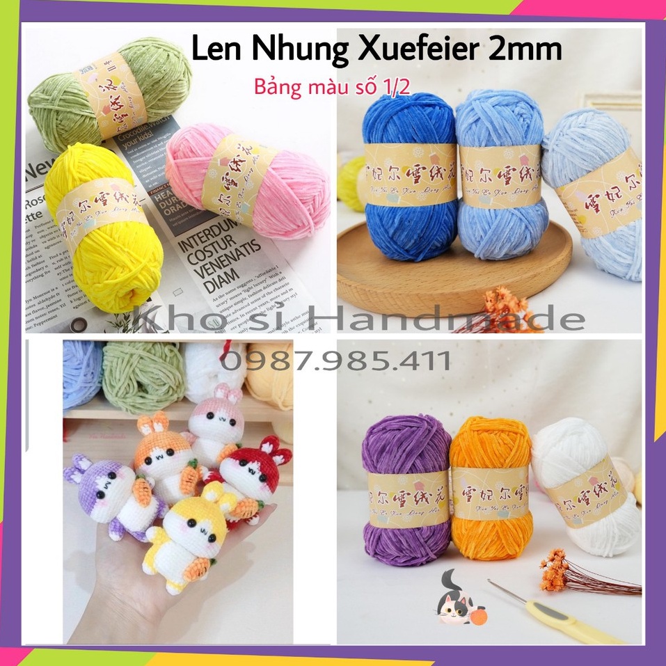 Len nhung Xuefeier 2mm móc thú (Mã 01 đến 42) - Hàng Chuẩn Loại 1