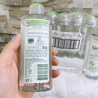 Nước Tẩy Trang Simple Micellar Cleansing Water 200ml , Nước Tẩy Trang Dịu Nhẹ Cho Da Nhạy Cảm