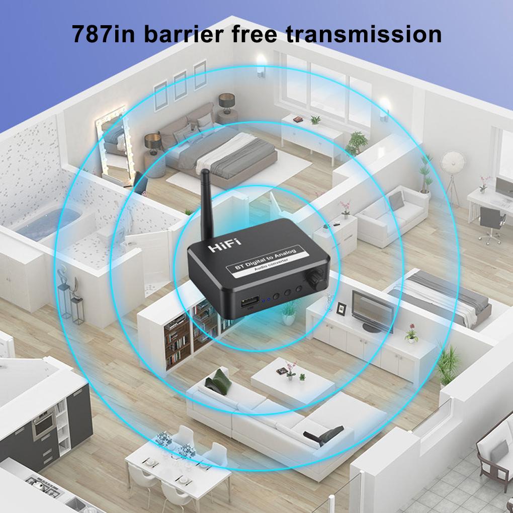 Bộ Chuyển Đổi Âm Thanh Kỹ Thuật Số Sang Analog RCA Kết Nối Bluetooth 5 Trong 1 Tốc Độ Nhanh Kèm Ăng Ten Bên Ngoài