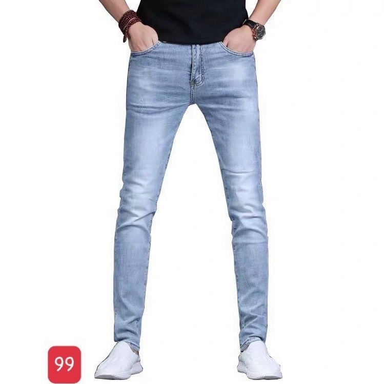 Quần jean nam xanh trơn cao cấp-chất bò co dãn 4 chiều-from chuẫn thời trang Lady-Hn Store88 q22