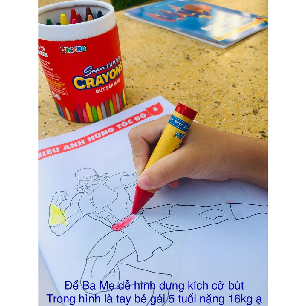 Bút Sáp Màu Duka Cho Bé Tập Tô - Cỡ Thường và Siêu To Cho Trẻ Dễ Cầm Khó Gãy - Jumpo Crayon