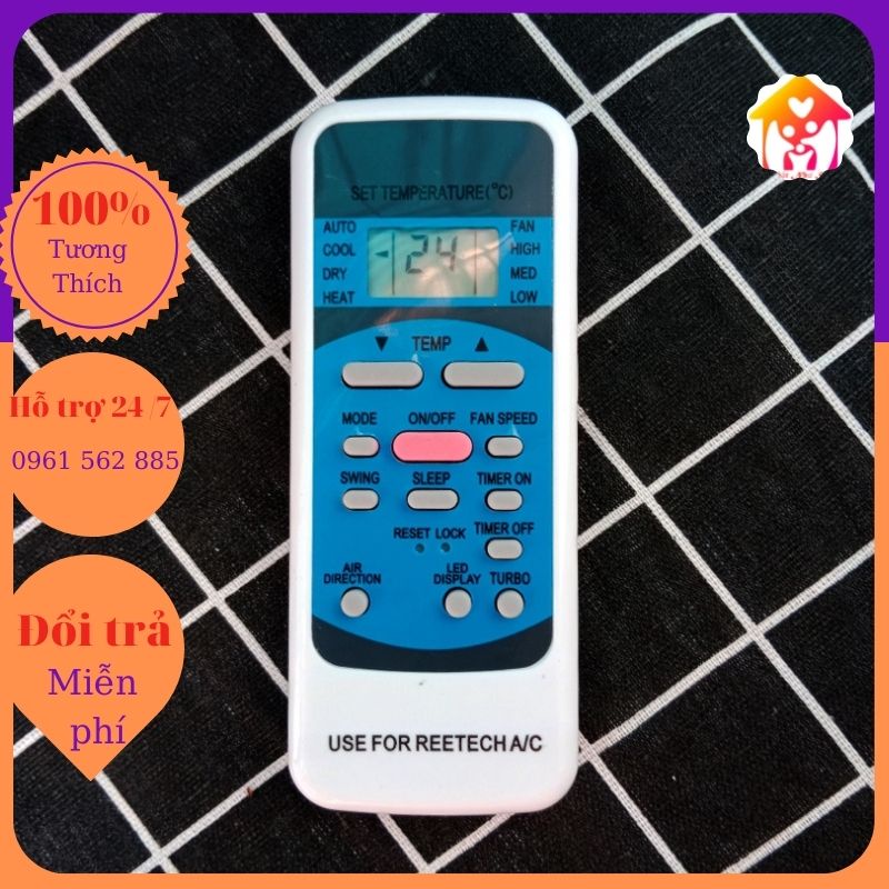 Điều Khiển Điều Hòa Máy Lạnh REETECH  2 Chiều Xanh- Hàng Chất Lượng Cao