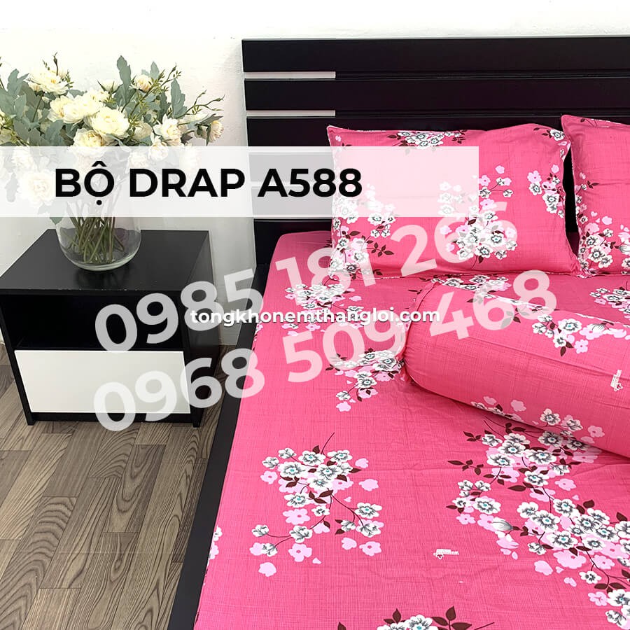 [Ảnh Thật] A588 - Bộ Drap Cotton 4 món Thắng Lợi Chính Hãng (Ga Nệm, Áo Gối)