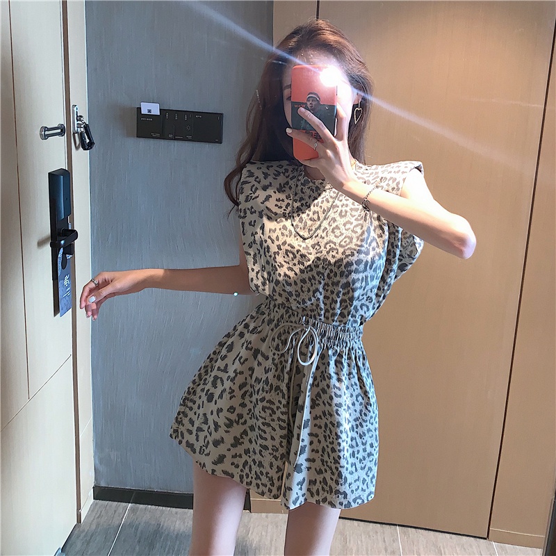 Đầm PERTY in họa tiết da báo phong cách Hong Kong thời trang cá tính dành cho nữ