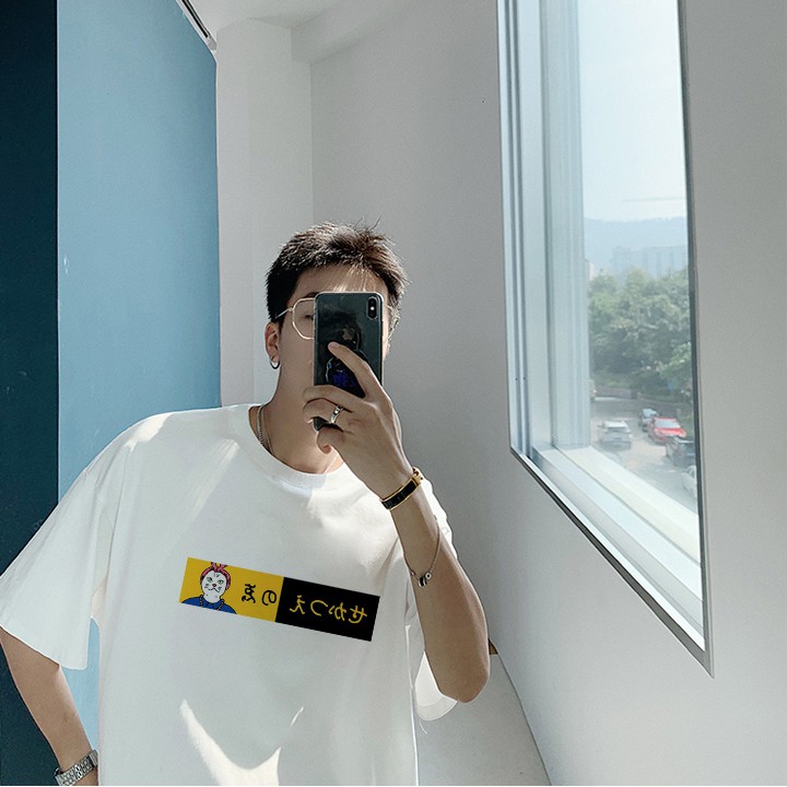 Áo thun tay lỡ ULZZANG cotton dáng unisex, áo form rộng in hình mèo bay | BigBuy360 - bigbuy360.vn