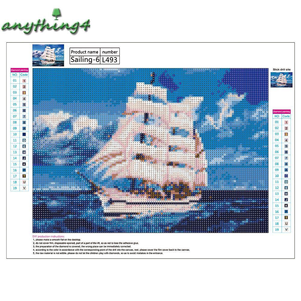 Bộ Tranh Đính Đá 5d Tự Làm Hình Thuyền Buồm Độc Đáo Trang Trí | BigBuy360 - bigbuy360.vn