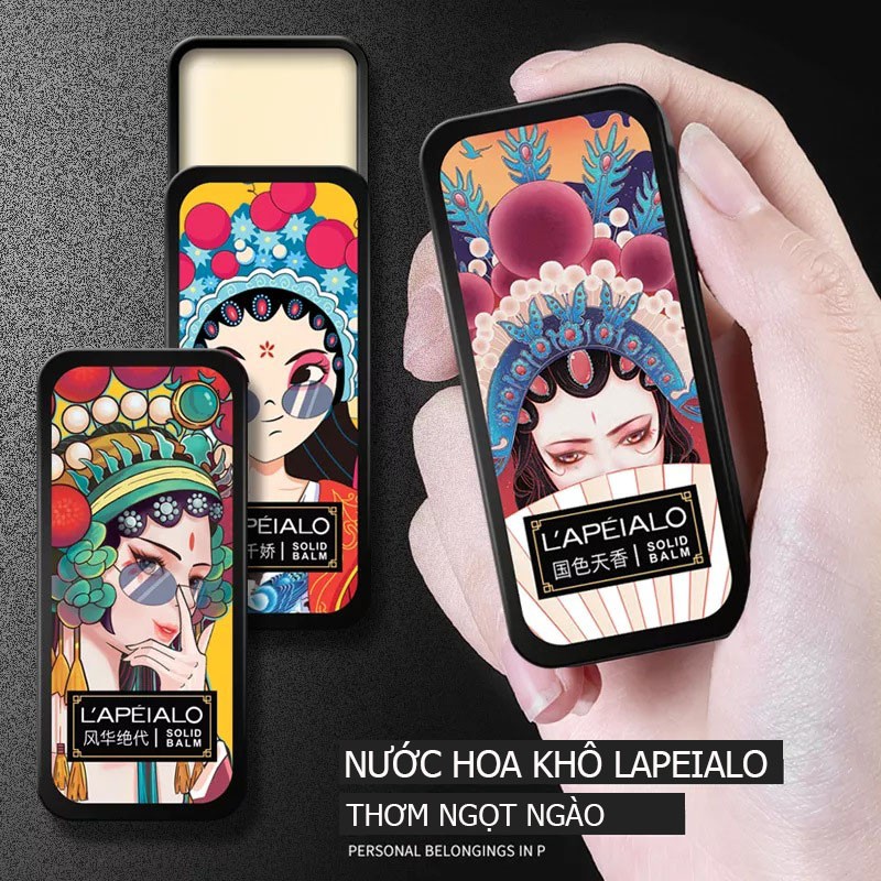 Nước hoa khô nữ, dầu thơm khô hiệu 3 cô gái Lapeialo hương thơm mát ngọt dịu 3 mùi hương khác nhau 1 set 3 hộp