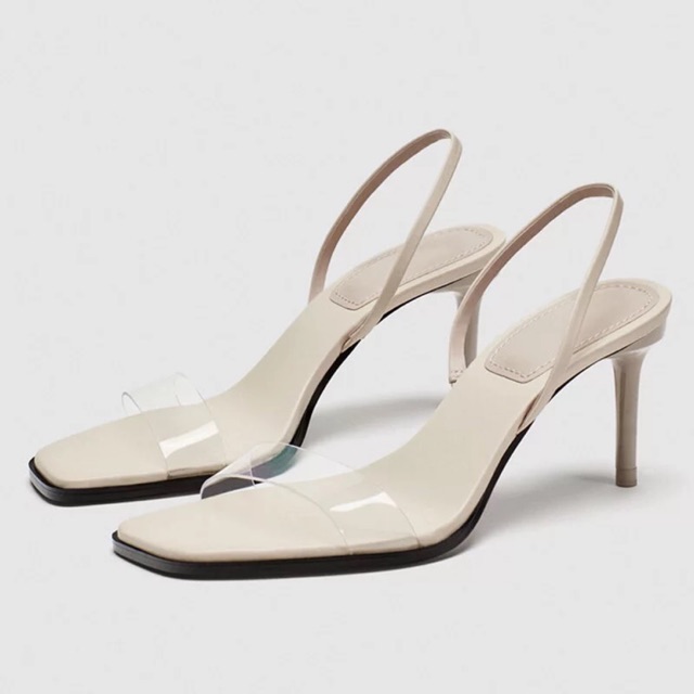 Sandal cao gót quai trong ZaRa dư xịn . Ảnh thật