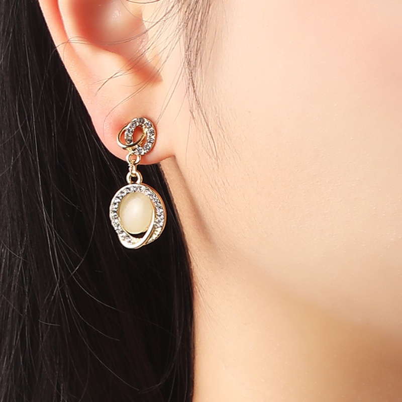 Bông Tai Bạc 925 Đính Đá Opal