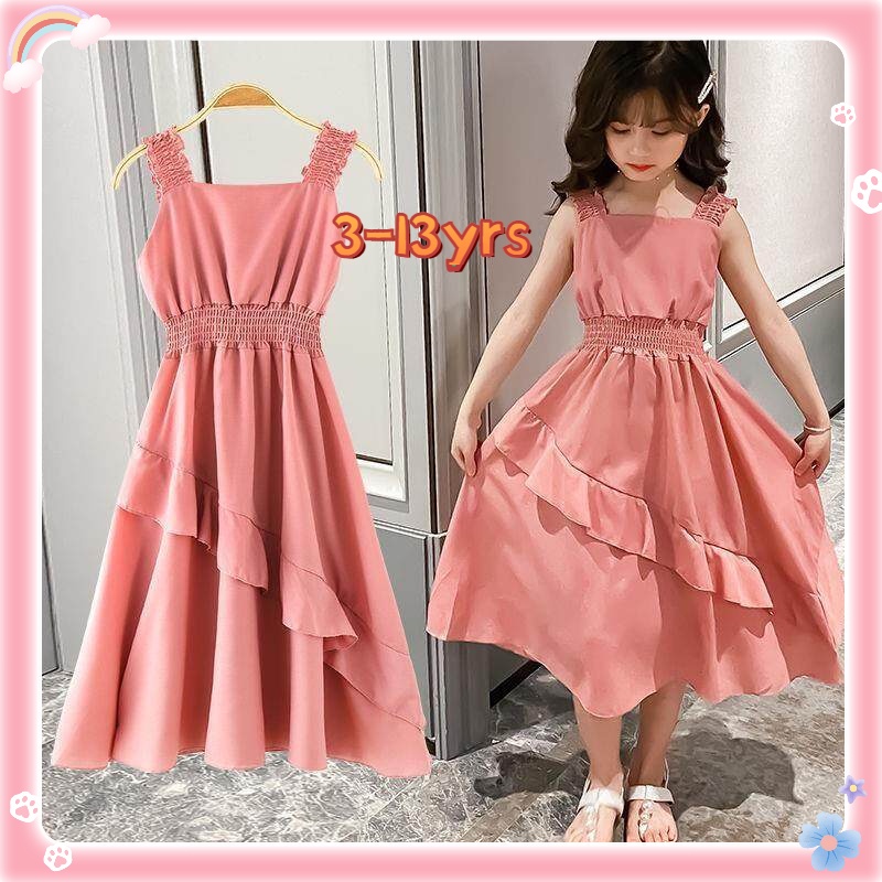 Đầm Công Chúa Màu Hồng Thời Trang Hàn Quốc Cho Bé Gái Từ 3 Đến 10 Đến 11-12 Tuổi