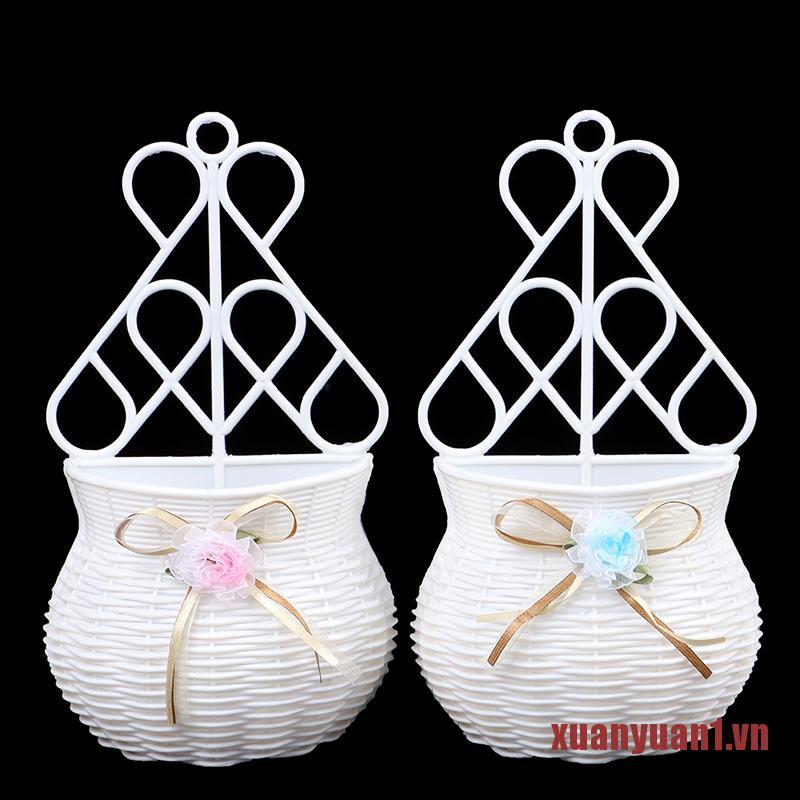 XUAN Hanging flower basket Garden Handmade DIY Vase Artificial Rattan Home Deco