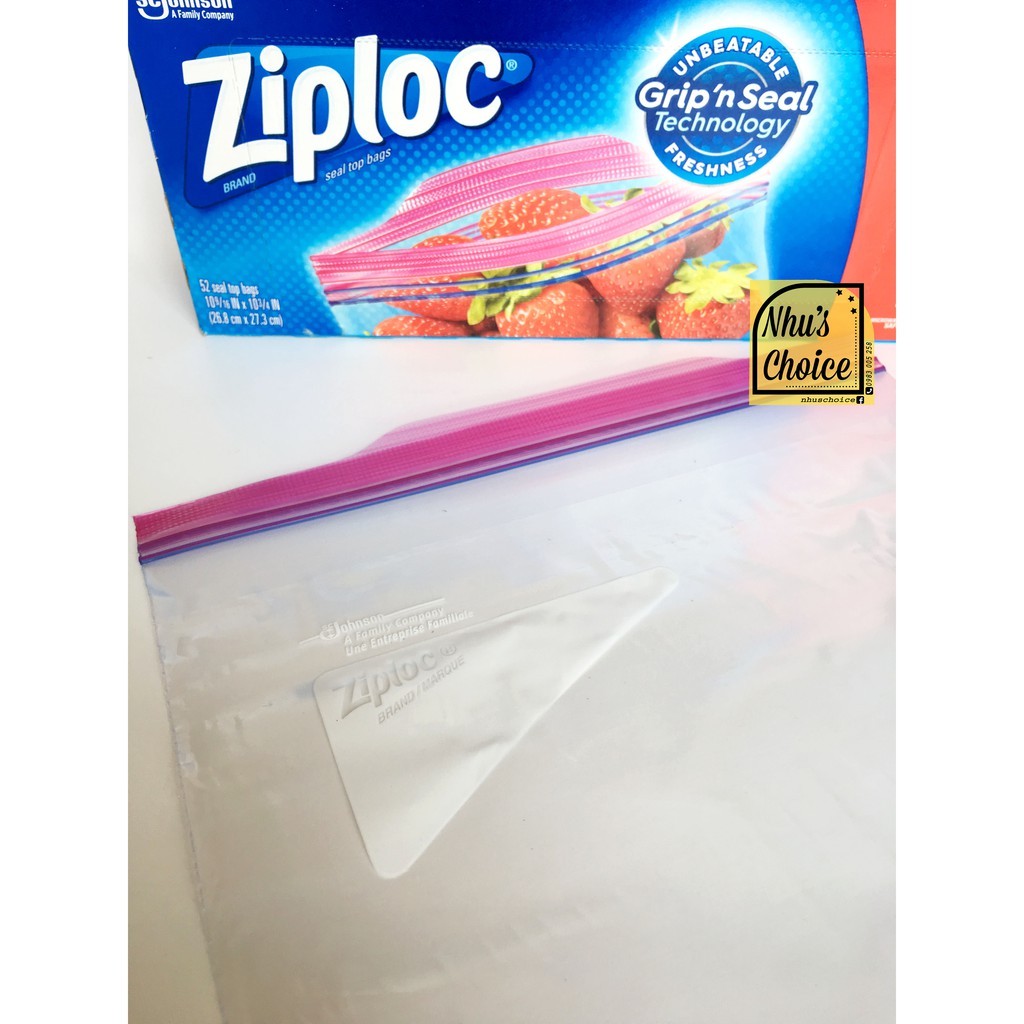 [Hàng Mỹ Nhu's Choice] Túi dự trữ khóa thông minh Ziploc| Storage| Grip'n Seal| Gallon 26.8x27.3cm