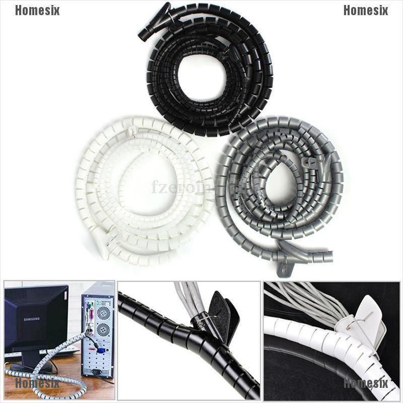[YHOMX] 1M 8mm Wire Spiral Wrap Sleeving Band Tube Cable Protector Line Management TYU
