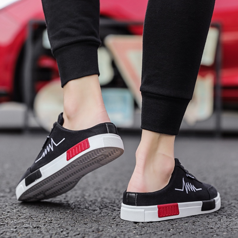 Giày lười vải canvas gọn nhẹ thoáng khí thoải mái thời trang cho nam 9166