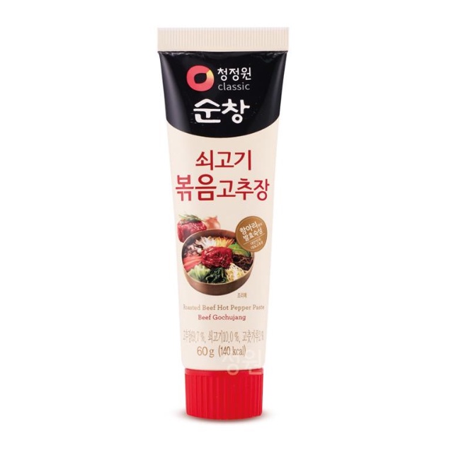 TƯƠNG TRỘN CƠM BIBIMBAP VỊ THỊT BÒ XÀO 60G -  쇠고기 볶음 고추장 60G