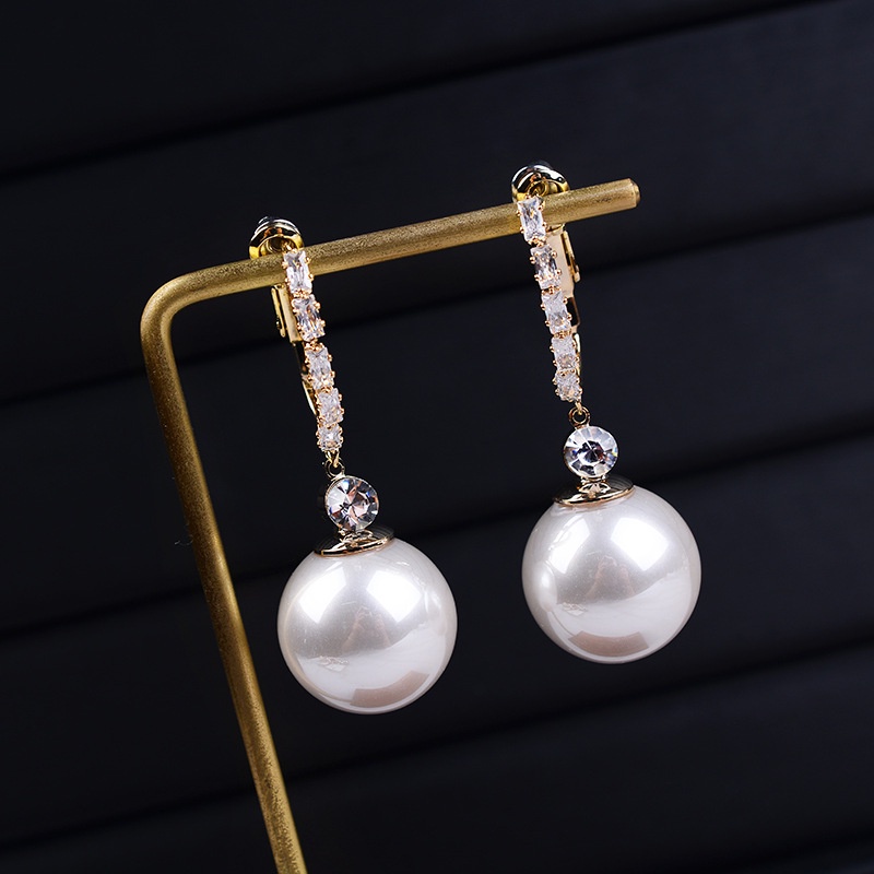 Bông tai bạc S925 đính ngọc trai phong cách thời trang nữ tính