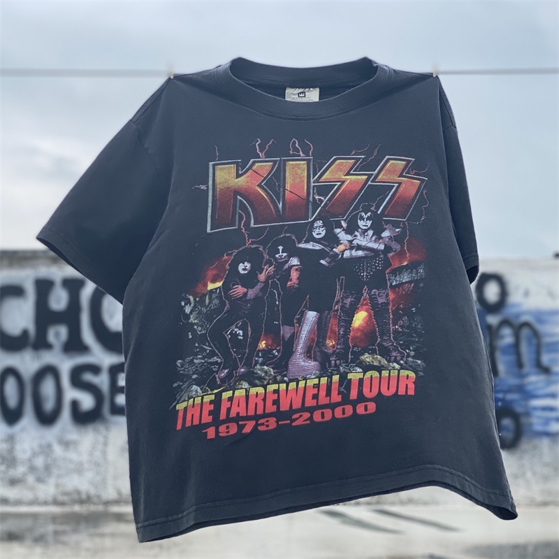Áo Thun Tay Ngắn In Họa Tiết Ban Nhạc rock Kiss heavy metal Cá Tính Chất Lượng Cao Thoải Mái Dễ Giặt