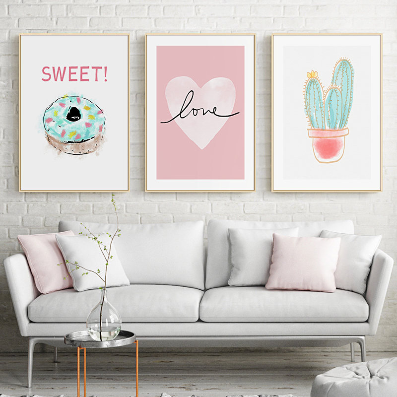 GD Room Decor Canvas Painting Cute Cartoon Fashion Picture Home Decor Nordic Canvas Painting Wall Art Letter Quote Posters and Prints for Modern Living Room