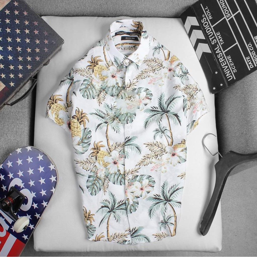 [Mã FAMAYMA2 giảm 10K đơn 50K] [Mẫu mới 2021] Áo sơ mi hoa lá cây áo đi biển phong cách Thái Lan