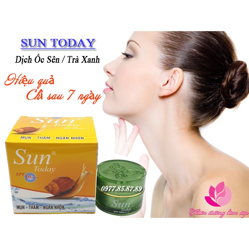 Kem Mụn, Thâm, Ngăn nhờn 3 in 1 dịch Ốc sên và Trà xanh SUN TODAY - 12g