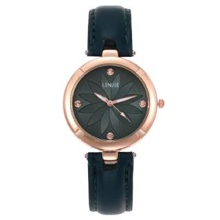 Đồng Hồ Quartz Đính Đá Với Dây Đeo Da