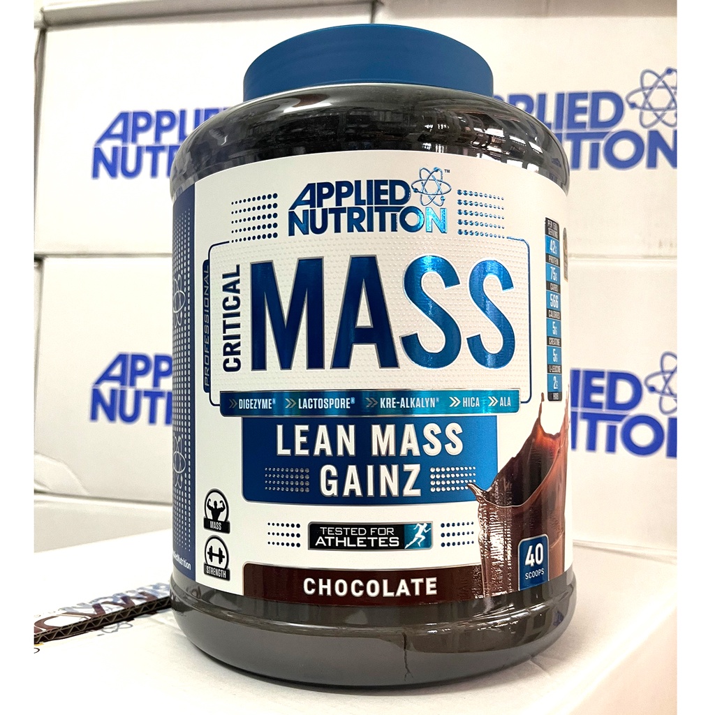 Sữa tăng cân tăng cơ nạc Critical Mass của APPLIED NUTRITION hương Chocolate hộp 2.4kg - Nhập chính ngạch