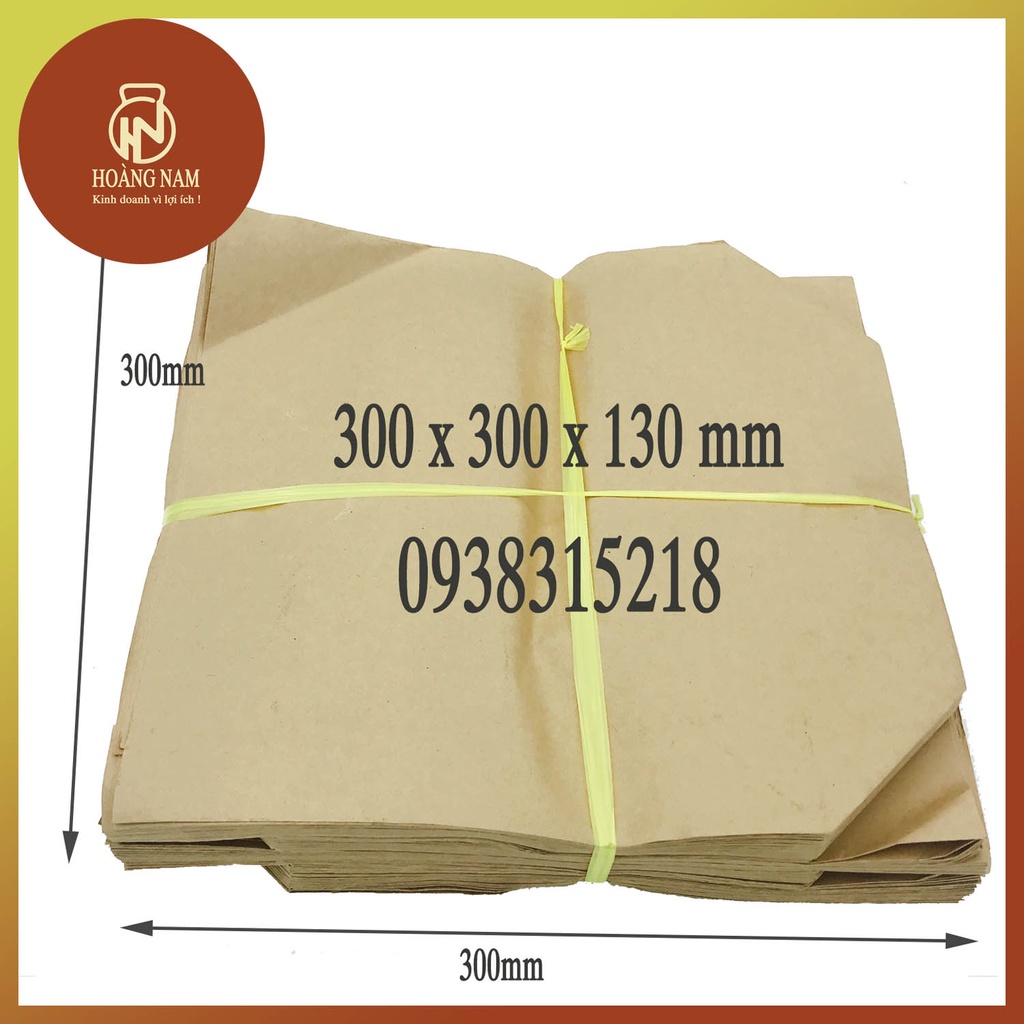 Túi Giấy Xi Măng Gói Hàng 300 X 300 X 13 mm,Túi Kraft Gói Hàng , Đựng Bánh , Bảo Vệ Môi Trường