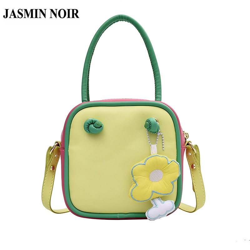 Túi Xách JASMIN NOIR Da PU Dáng Vuông Nhỏ Đính Hoa Thời Trang Sang Trọng Cho Nữ