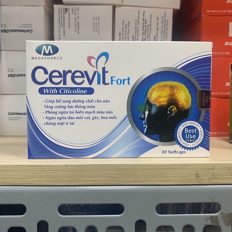 Viên uống dưỡng não Cerevit Fort - Hộp 30 viên