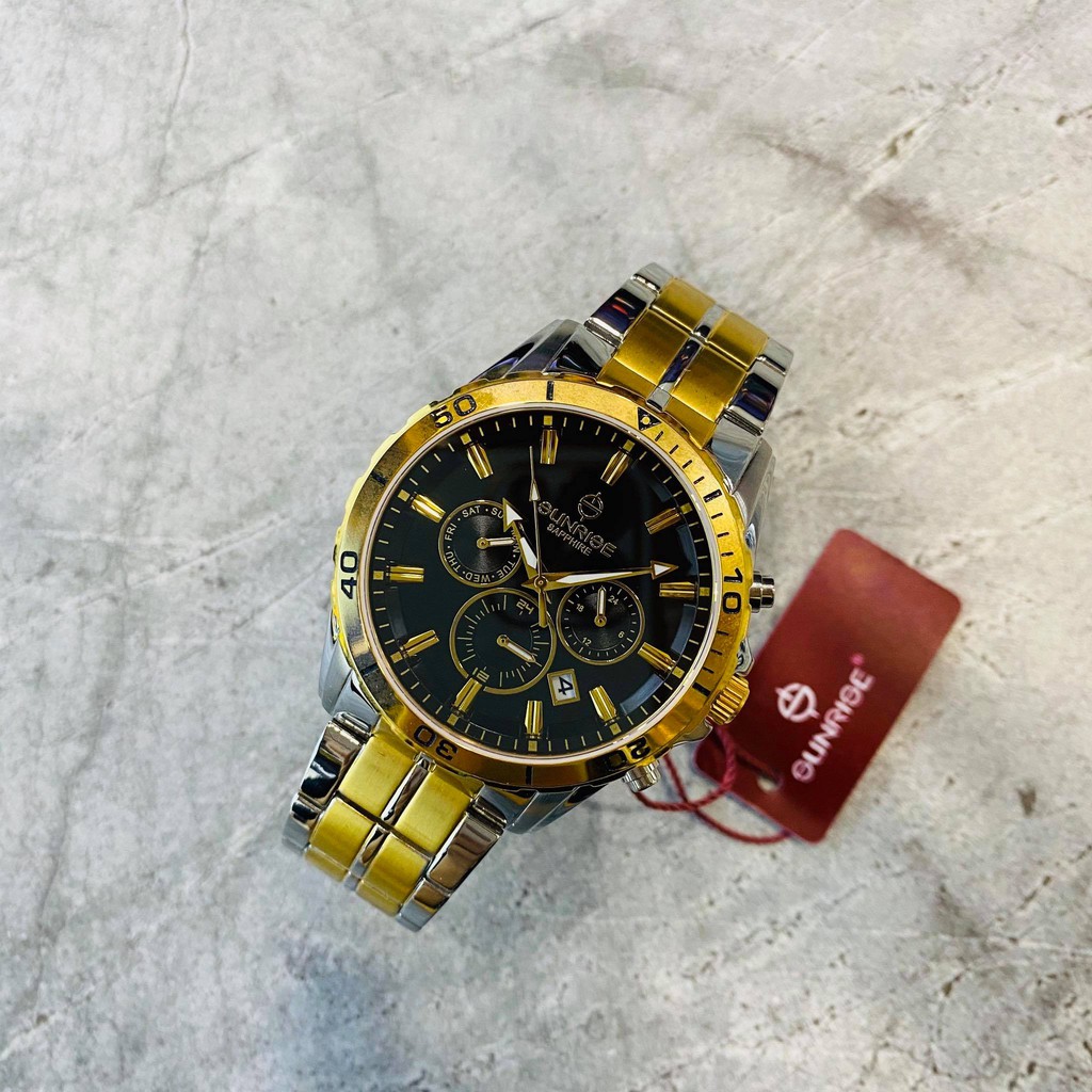 Đồng hồ Sunrise Nam chính hãng Nhật Bản DM760SWA.SG.D kính saphire chống trầy - bảo hành 1 năm chính hãng