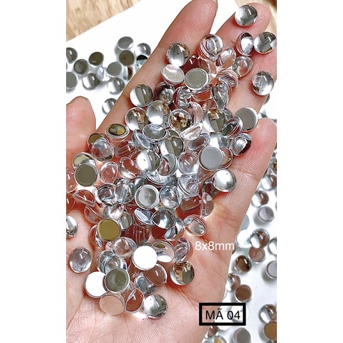 Sét đá khối pha lê chân bằng 100viên cực sáng trang trí móng.