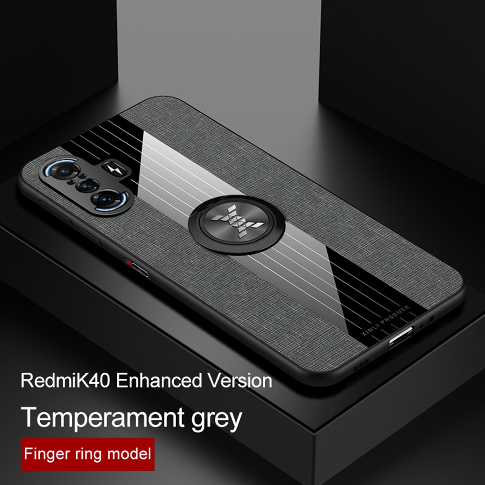 Ốp Điện Thoại TPU Mềm Phối Vải Dệt Có Giá Đỡ Nam Châm Thời Trang Cho Xiaomi Redmi K40 Gaming