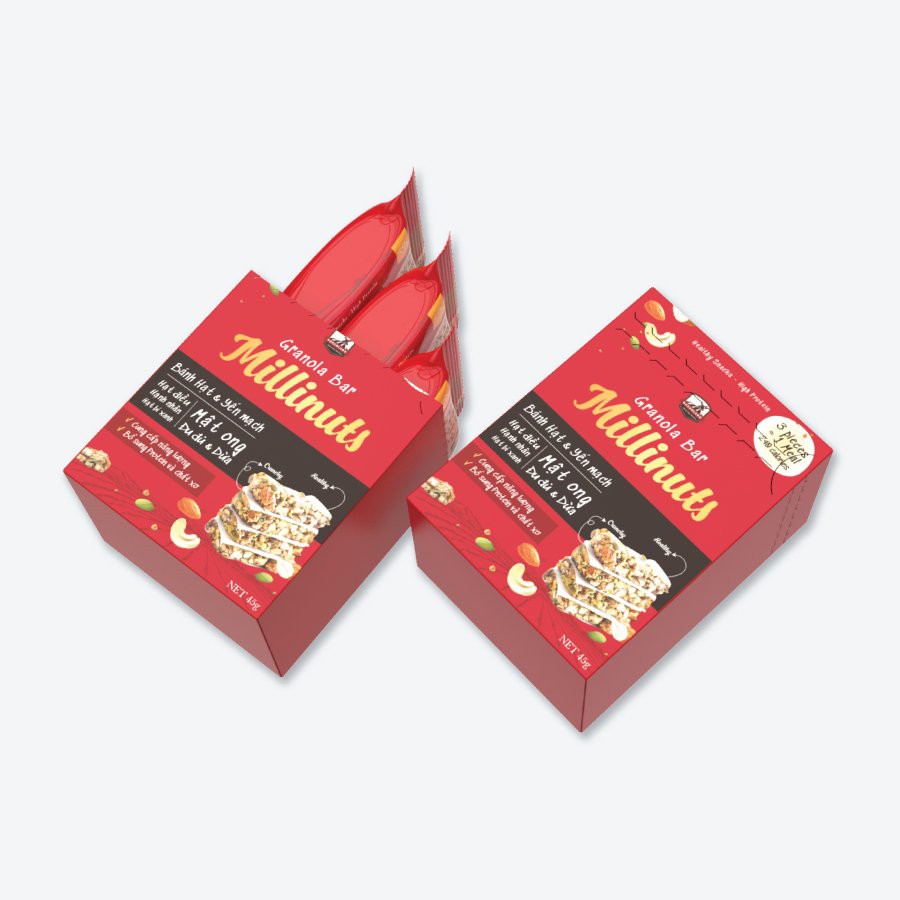 [ HCM Giao Hỏa Tốc] Combo 03 hộp nhỏ 30g -Thanh Ngũ Cốc Yến Mạch Millinuts giàu dinh dưỡng từ 6 loại hạt ngũ cốc