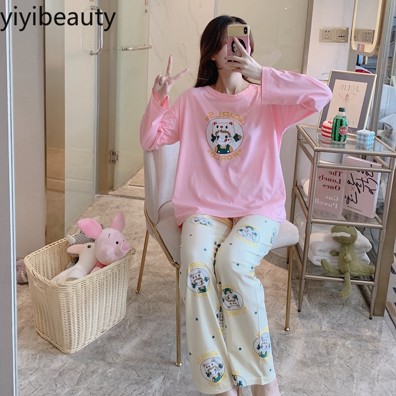 yiyibeauty Set Of Lovely Women Long Sleeves Pajamas
