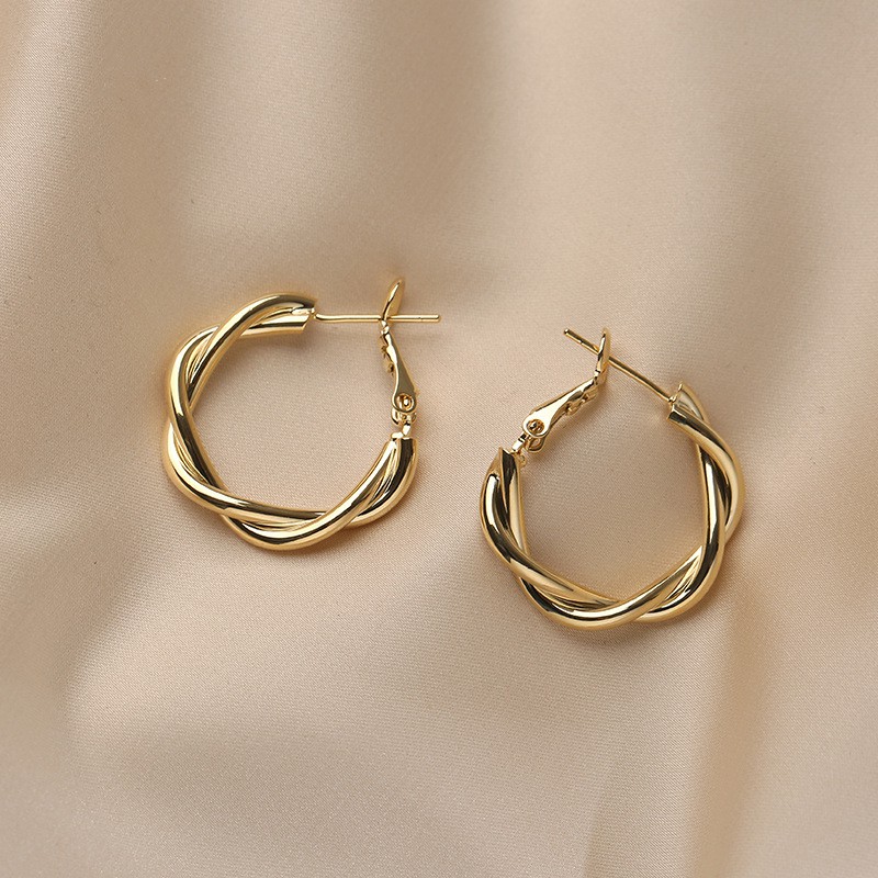 Hoa tai S925 dạng vòng xoắn phong cách Hàn Quốc thời trang dành cho nữ