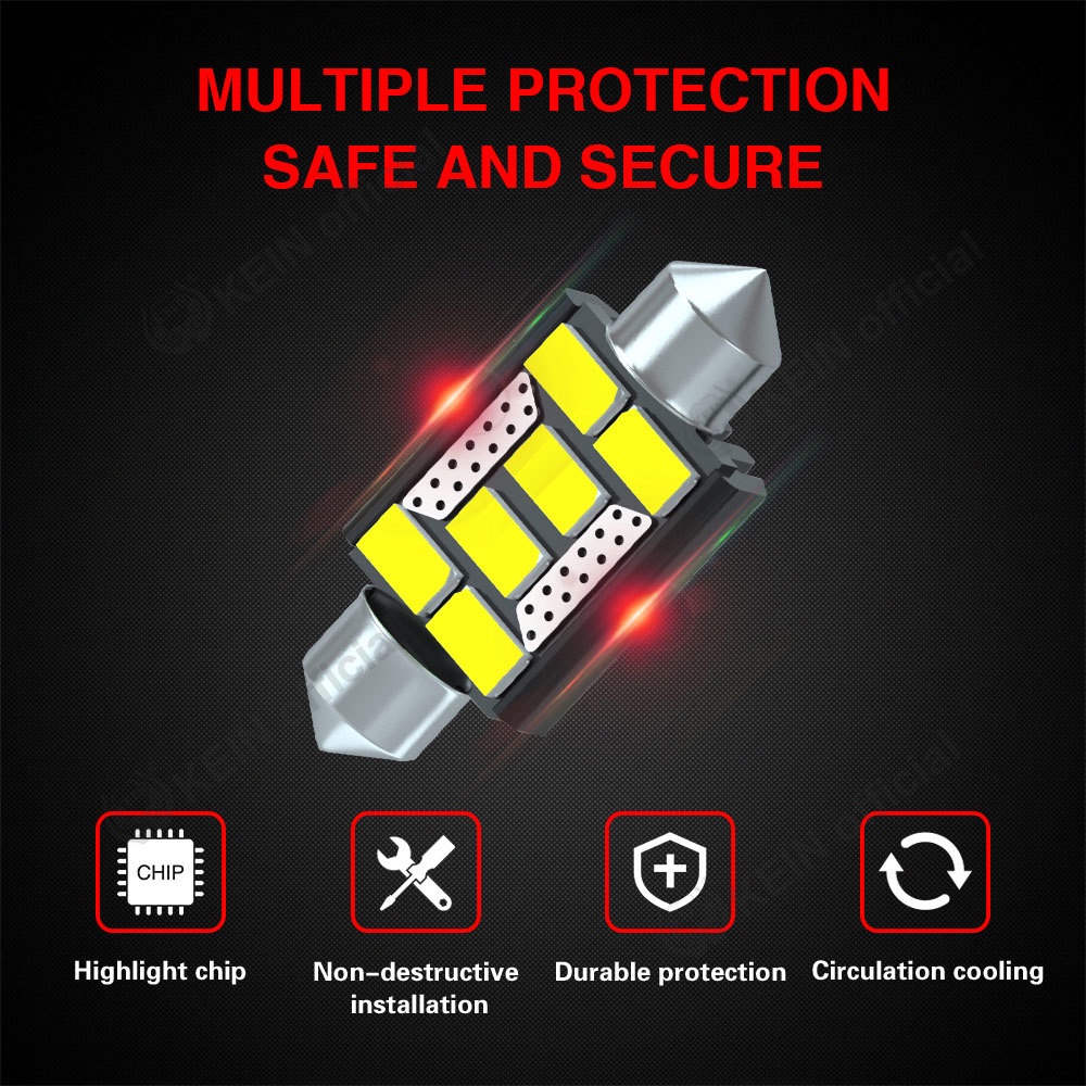 Bóng Đèn Led 2022 31MM 36MM 39MM 41MM C5W C10W C3W Ánh Sáng Trắng Ấm Trang Trí Nội Thất Xe Hơi