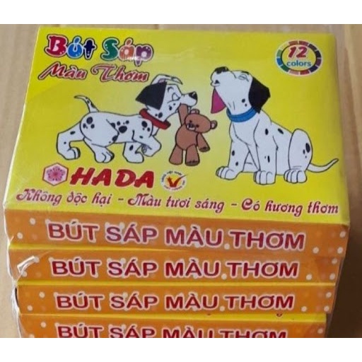 [ SỈ 10 Hộp ] bút sáp màu chó đốm 1 hộp (12 màu)