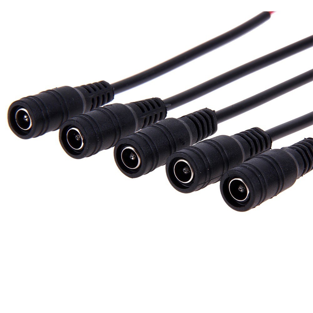 Bộ 5 Cặp Dây Cáp Nối Dc Led 15cm Dài 5.5x2.1mm 12v Nhiều Màu Sắc