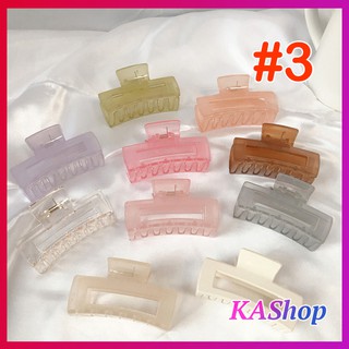 Kẹp tóc càng cua nhựa acrylic dáng vuông / dài màu pastel - Gấp tóc càng cua