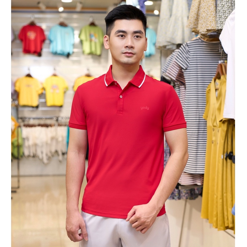 Áo polo YODY nam tay ngắn phối bo có viền tay thoáng mát mềm mại MPS32